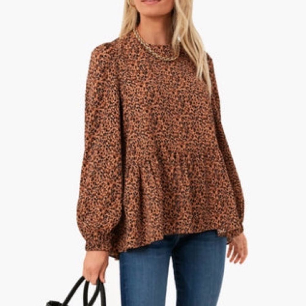 NWOT Pomander Place Carlota Animal Print Blouse